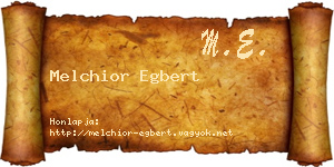 Melchior Egbert névjegykártya